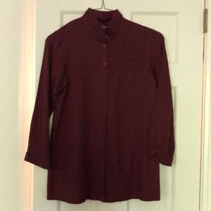 Maroon linen tunic - by FLAX. Sz M